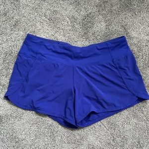 Lululemon lined low rise royal blue shorts